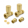 Straight Brushed Brass Valves for Radiators & Towel Rails (Pair) Components