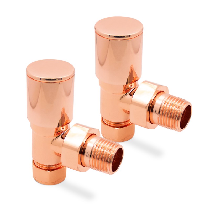 Angled Copper Valves for Radiators & Towel Rails (Pair)