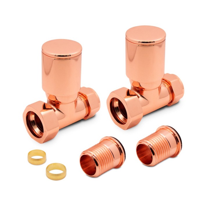 Straight Copper Valves for Radiators & Towel Rails (Pair) Components