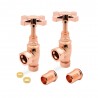 Angled Copper "Cross Head" Traditional Valves for Radiators & Towel Rails (Pair) Components