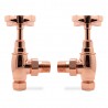 Angled Copper "Cross Head" Traditional Valves for Radiators & Towel Rails (Pair)
