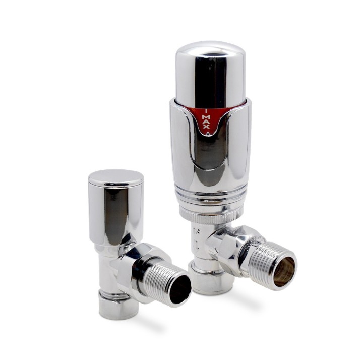 Angled Chrome Thermostatic Valves