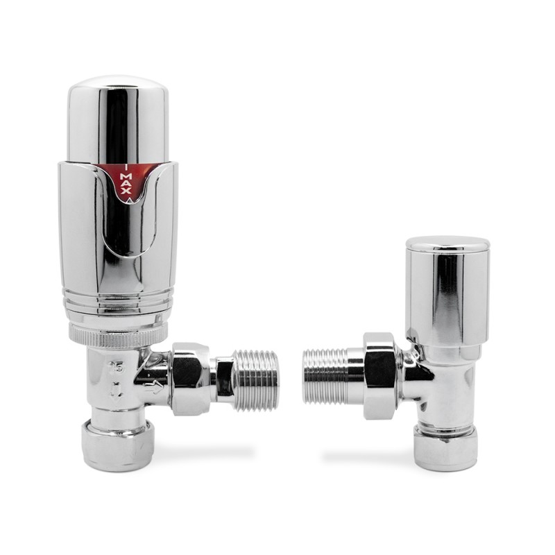 Angled Chrome Thermostatic Valves