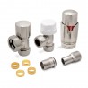 Angled Brushed Nickel Thermostatic Valves Components