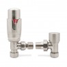 Angled Brushed Nickel Thermostatic Valves