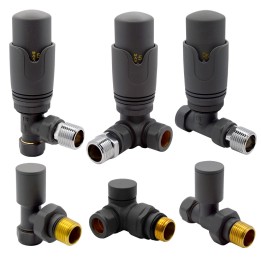 Anthracite Thermostatic Valves for Radiators & Towel Rails