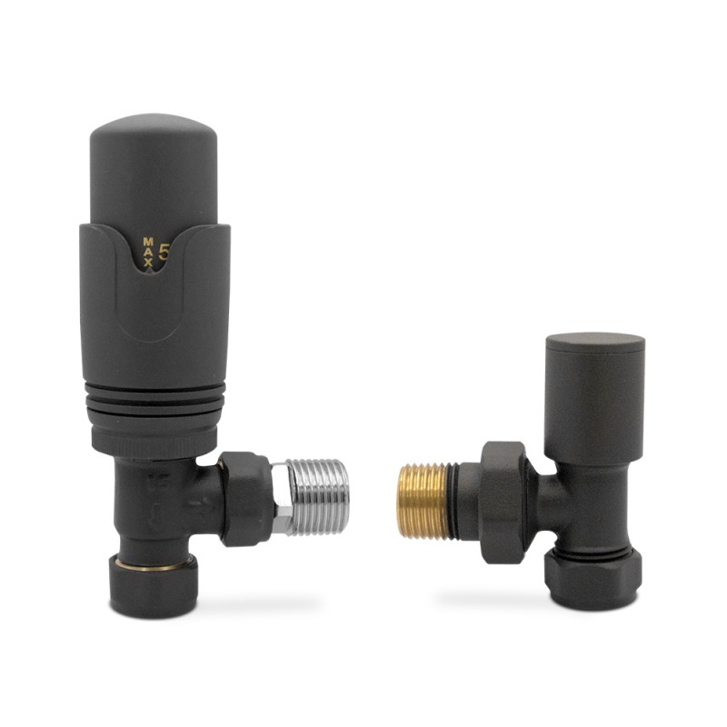 Angled Anthracite Thermostatic Valves