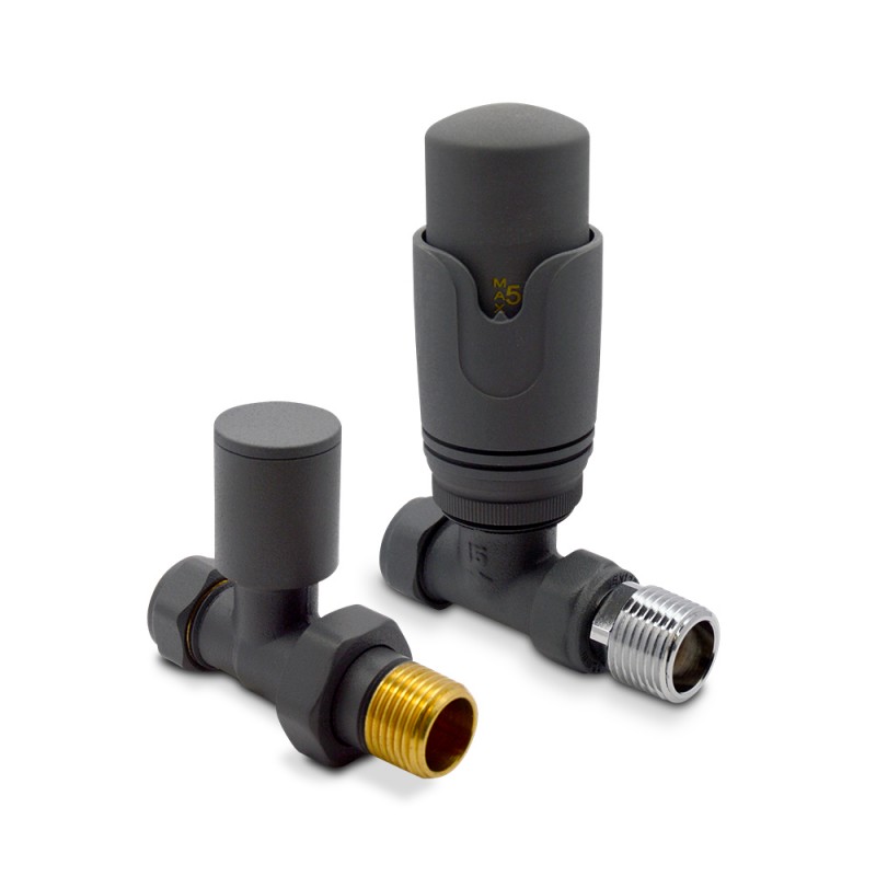 Straight Anthracite Thermostatic Valves