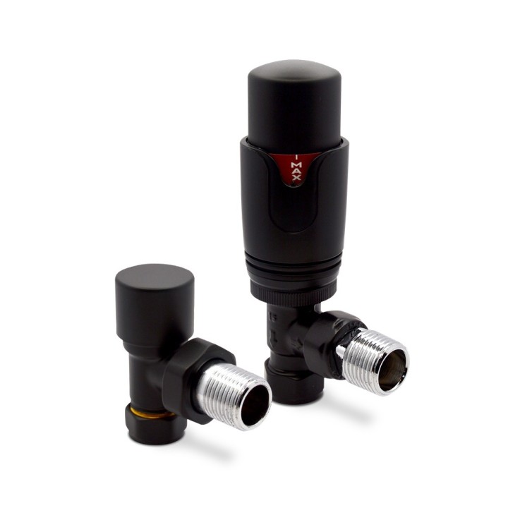 Black Angled Thermostatic Valves
