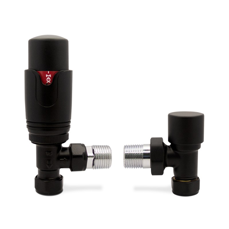 Black Angled Thermostatic Valves