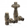 Antique Brass Curved Top Angled Thermostatic Valves