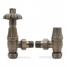 Antique Brass Curved Top Angled Thermostatic Valves