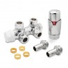 Angled Underside Euro Connection Chrome Thermostatic Valves for Radiators & Towel Rails (Pair) Components