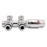 Angled Underside Euro Connection Chrome Thermostatic Valves for Radiators & Towel Rails (Pair)