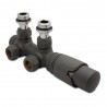 Angled Underside Euro Connection Anthracite Thermostatic Valves for Radiators & Towel Rails