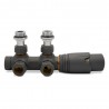 Angled Underside Euro Connection Anthracite Thermostatic Valves for Radiators & Towel Rails