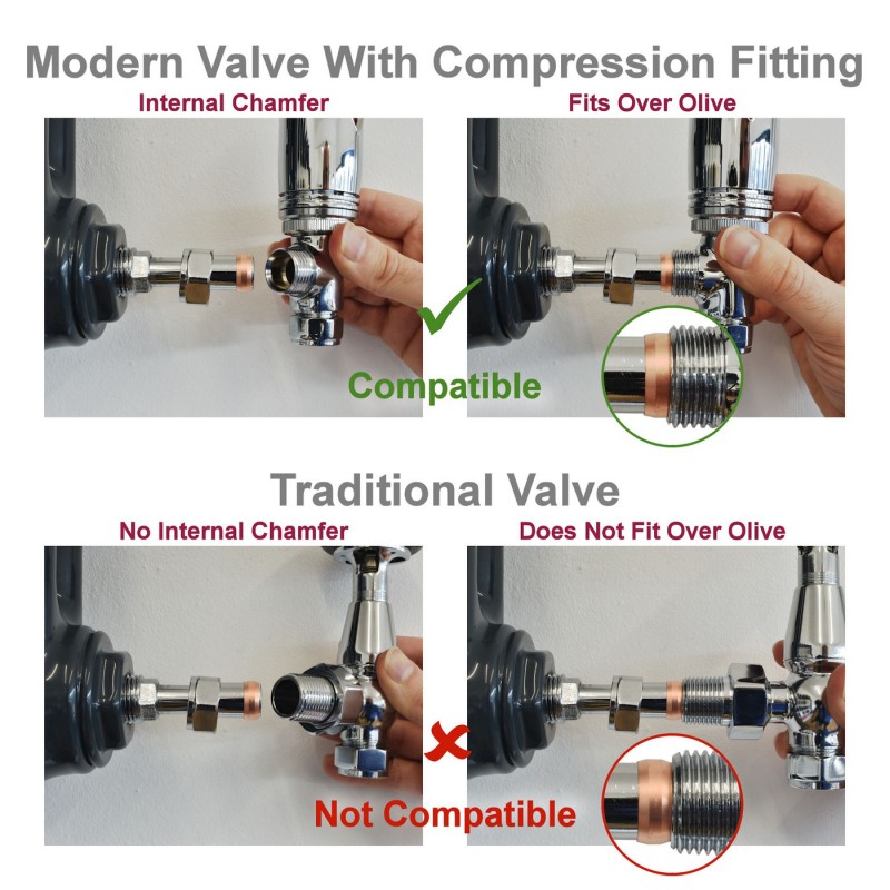 50mm 1/2 Inch Chrome Telescopic Radiator Valve Extension - Compatibility