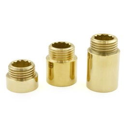 Rigid Radiator Valve Extensions 1/2 inch BSP - Unlacquered Brass