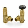 Brass Old School Radiator Valves 3/4 BSP Connection - Weathered After A Few Months