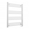 600mm (w) x 800mm (h) Electric "Straight White" Towel Rail (Single Heat or Thermostatic Option)