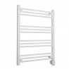 600mm (w) x 800mm (h) Electric "Straight White" Towel Rail (Single Heat or Thermostatic Option)