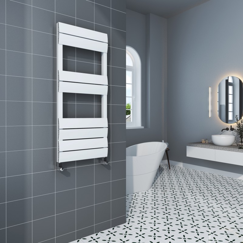 1000mmm Electric Wave White Single Aluminium Towel Rail