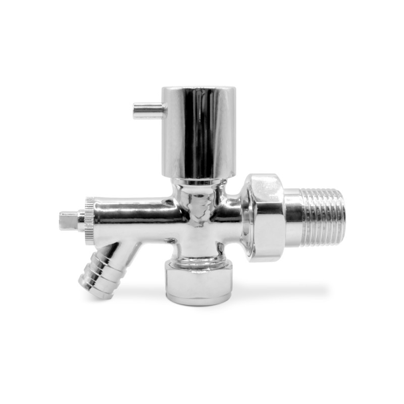 15mm Pipe Connection Chrome Drain Off Valve (Single)