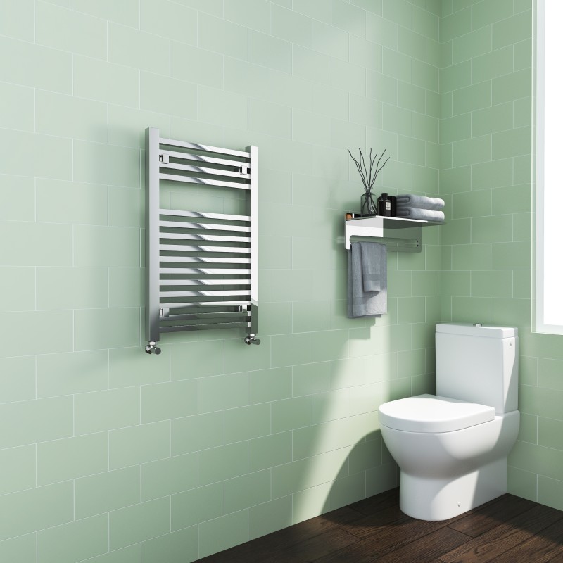 500mm (w) x 800mm (h) "Atlas" Chrome Designer Towel Rail - close up