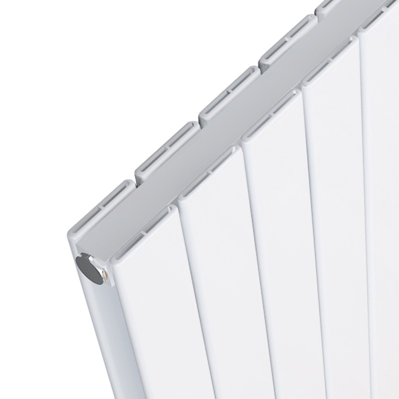 1624mm (w) x 600mm (h) "Corwen" Double Panel White Horizontal Aluminium Radiator - Insitu