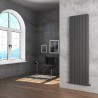 514mm (w) x 1800mm (h) "Corwen" Double Panel Anthracite Vertical Aluminium Radiator