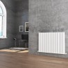 884mm (w) x 600mm (h) "Corwen" Double Panel White Horizontal Aluminium Radiator