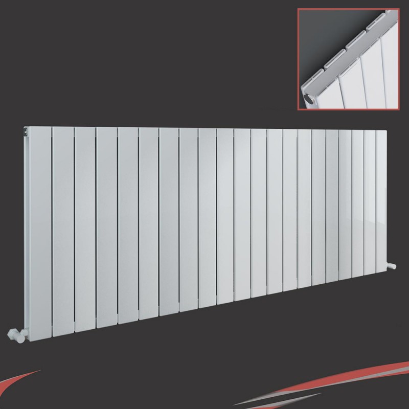 1624mm (w) x 600mm (h) "Corwen" Double Panel White Horizontal Aluminium Radiator