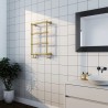 500mm (w) x 750mm (h) "Harley" Brushed Brass Traditional Wall Mounted Towel Rail Radiator - close up
