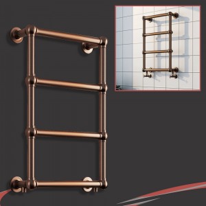 500mm (w) x 750mm (h) "Harley" Brushed Bronze Traditional Wall Mounted Towel Rail Radiator