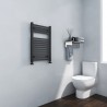 500mm (w) x 800mm (h) "Atlas" Black Designer Towel Rail