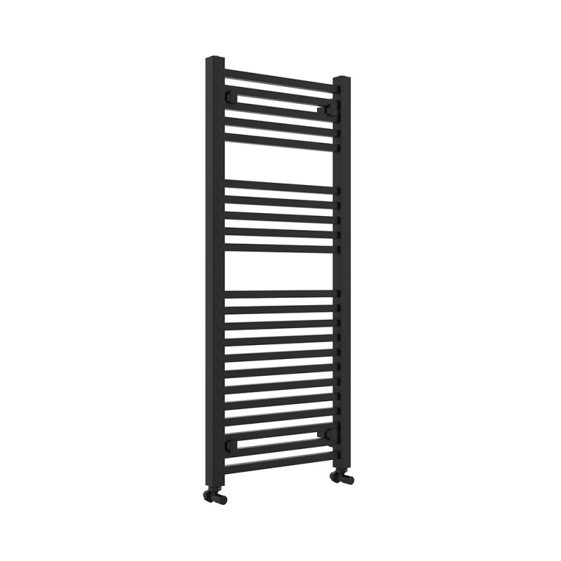 500mm (w) x 1200mm (h) "Atlas" Black Designer Towel Rail