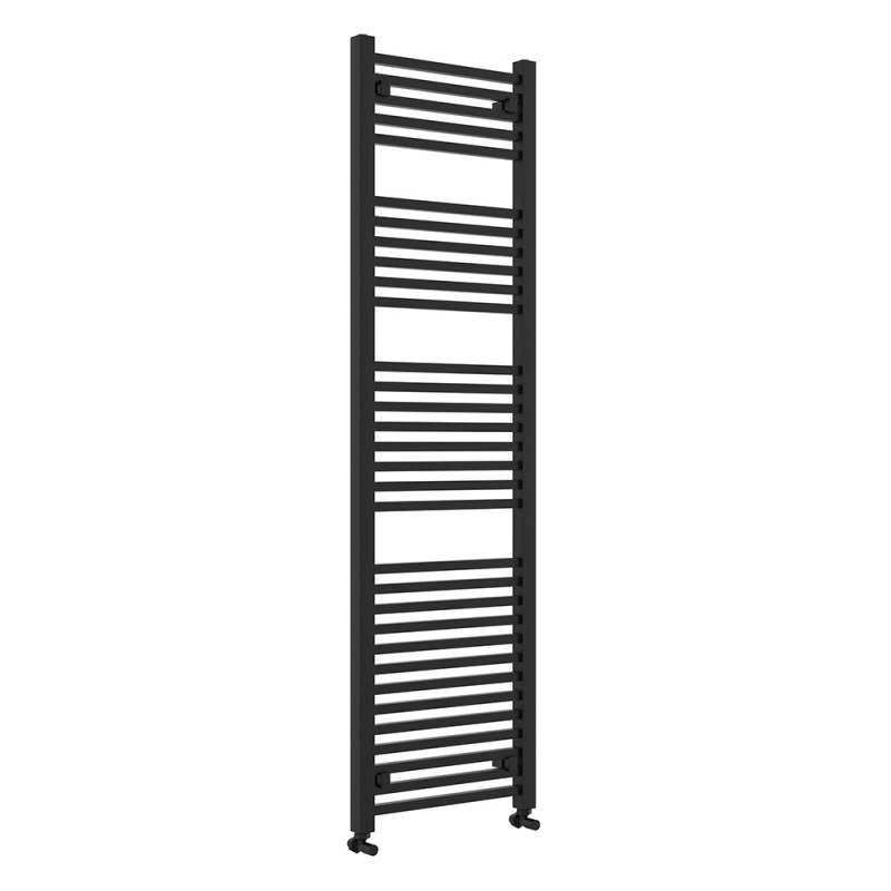 500mm (w) x 1800mm (h) "Atlas" Black Designer Towel Rail