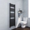 500mm (w) x 1800mm (h) "Atlas" Black Designer Towel Rail