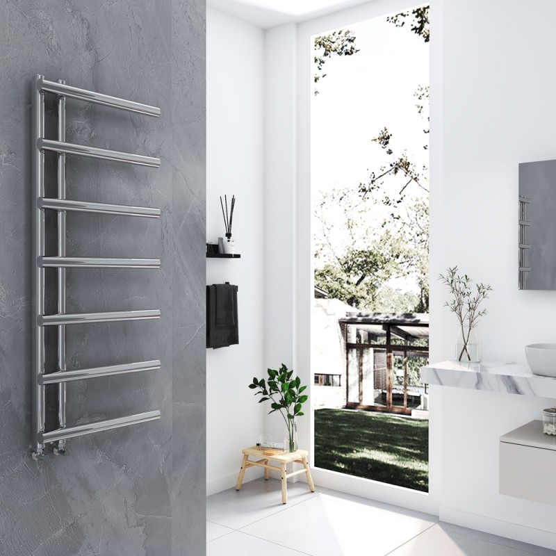 500mm (w) x 1200mm (h) "Mira" Chrome Designer Towel Rail