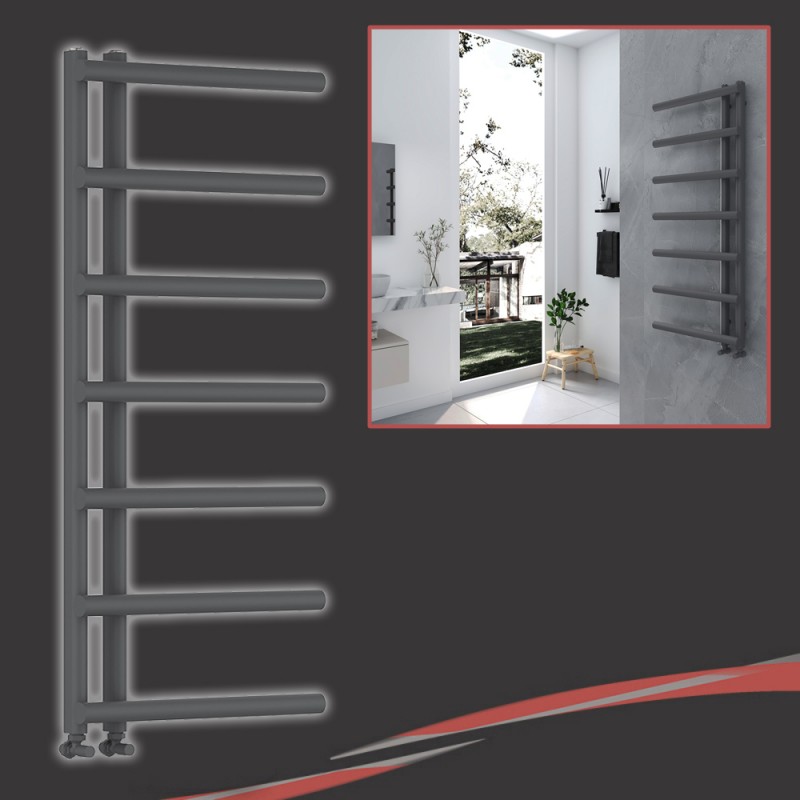 500mm (w) x 1200mm (h) "Mira" Anthracite Designer Towel Rail