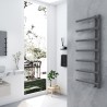 500mm (w) x 1200mm (h) "Mira" Anthracite Designer Towel Rail - close up