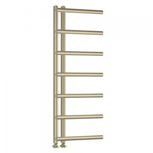 500mm (w) x 1200mm (h) Mira Brushed Brass Designer Towel Rail