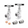 Angled Chrome Traditional "Cross Head" Valves for Radiators & Towel Rails (Pair) - Components