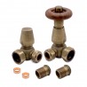 Corner "Round Top" Traditional Thermostatic Valves - Antique Brass