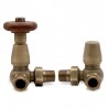 Corner "Round Top" Traditional Thermostatic Valves - Antique Brass