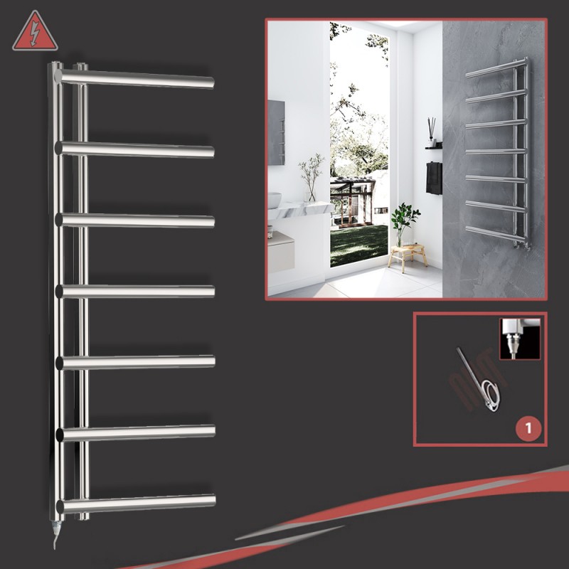 500mm (w) x 1200mm (h) Electric Mira Chrome Towel Rail (Single Heat Option)