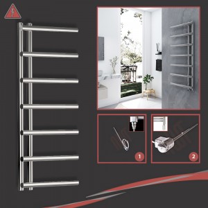 500mm (w) x 1200mm (h) Electric Mira Chrome Towel Rail (Single Heat or Thermostatic Option)