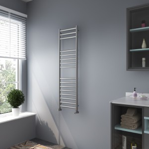 350mm (w) x 1200mm (h) Brushed Straight "Stainless Steel" Towel Rail