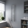 350mm (w) x 1200mm (h) Brushed Stainless Steel Towel Rail - in-situ