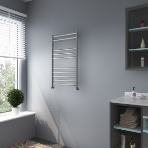 500mm (w) x 800mm (h) Brushed Straight "Stainless Steel" Towel Rail